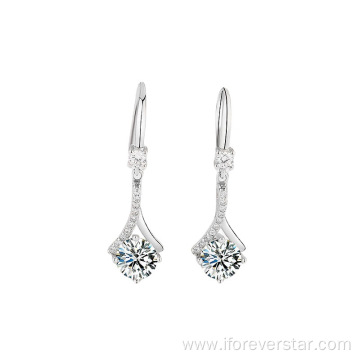 CZ Zircon Drop Earring 925 Silver Wedding Earrings